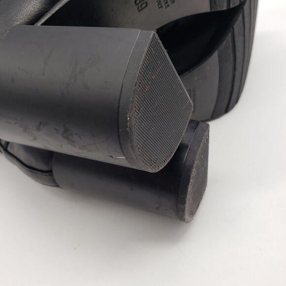 Napoleoni Boots Women EU 39 Black Lace Up Wool Leather Block Heel Made In Italy - Picture 11 of 13